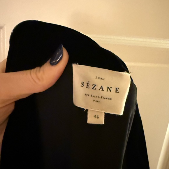 Sezane Black velvet Women's Jumpsuit - Picture 3 of 6